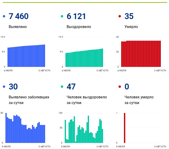 3 августа: в Брянской области обновлены данные по коронавирусу