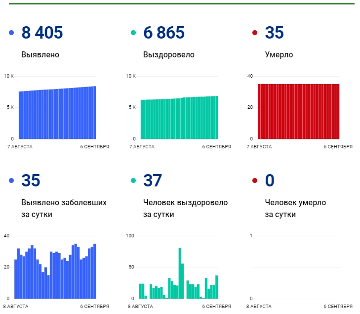 6 сентября: в Брянской области обновлены данные по коронавирусу