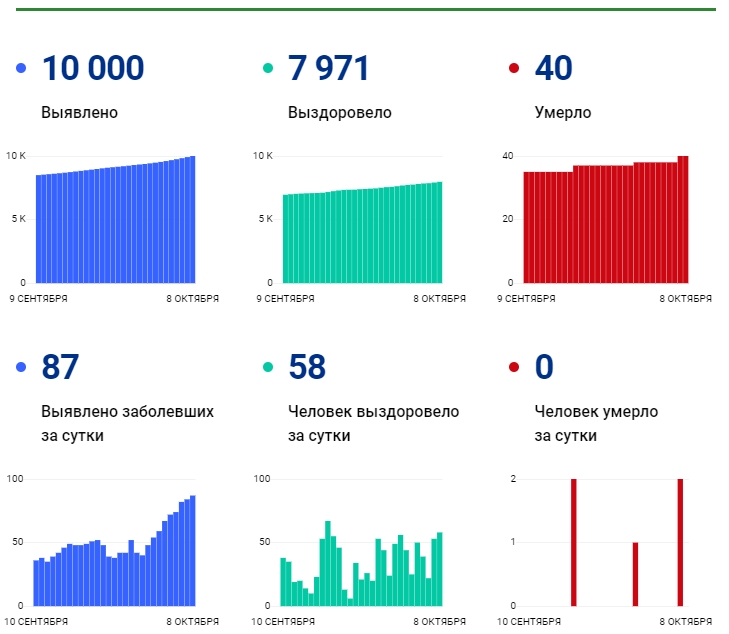 8 октября: в Брянской области обновлены данные по коронавирусу