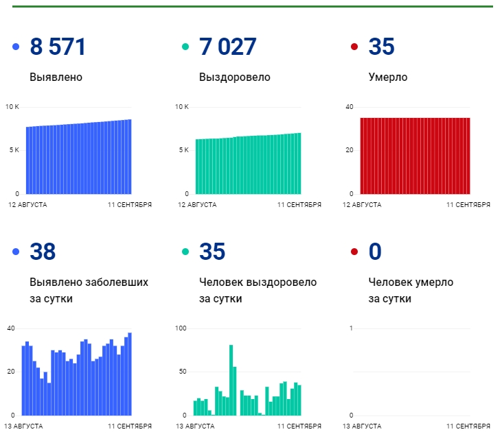 11 сентября: в Брянской области обновлены данные по коронавирусу