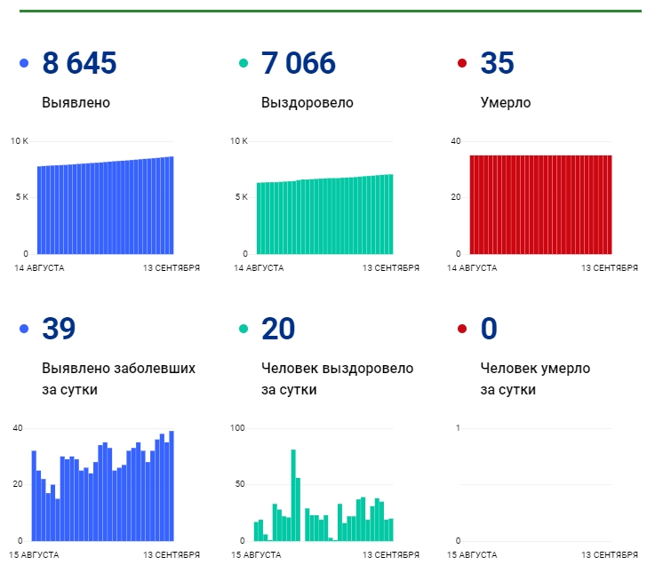 13 сентября: в Брянской области обновлены данные по коронавирусу