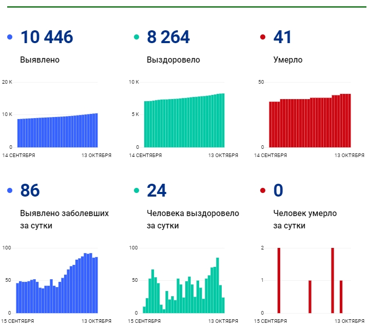 13 октября: в Брянской области обновлены данные по коронавирусу