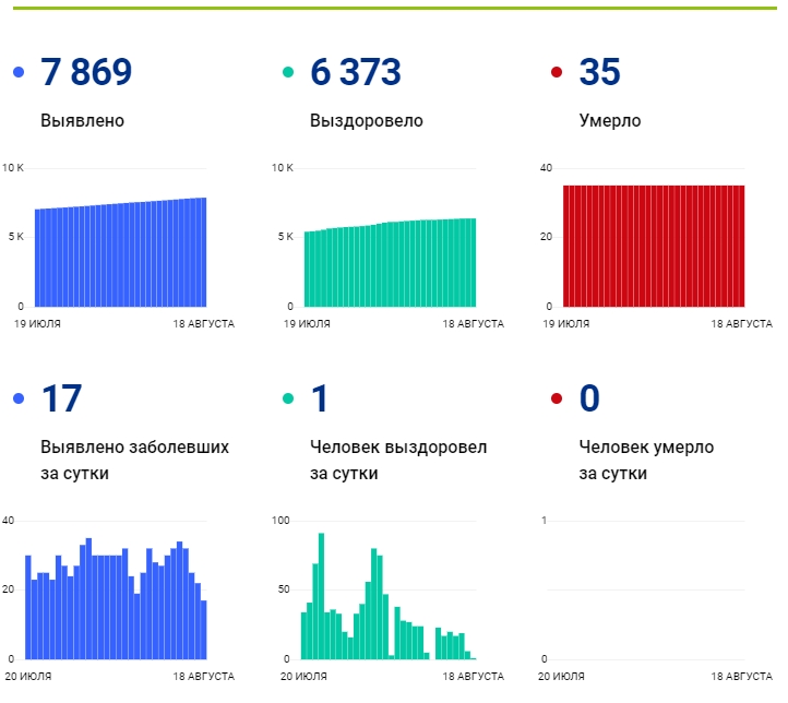 18 августа: в Брянской области обновлены данные по коронавирусу