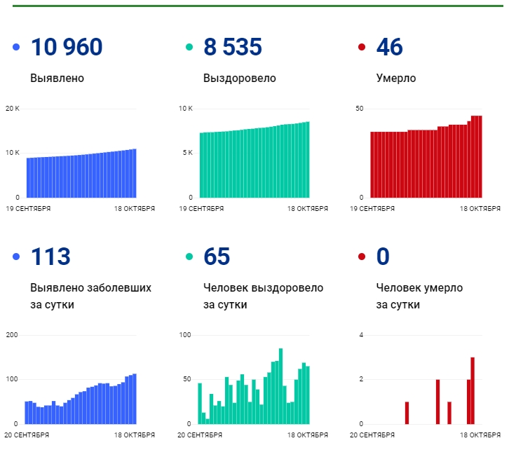 18 октября: в Брянской области обновлены данные по коронавирусу