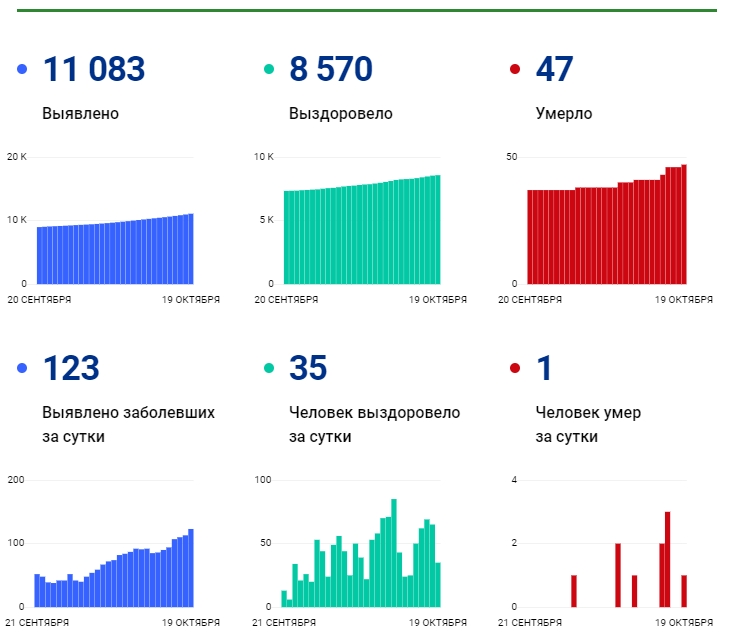 19 октября: в Брянской области обновлены данные по коронавирусу