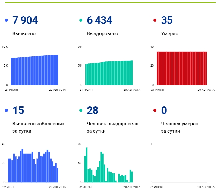 20 августа: в Брянской области обновлены данные по коронавирусу