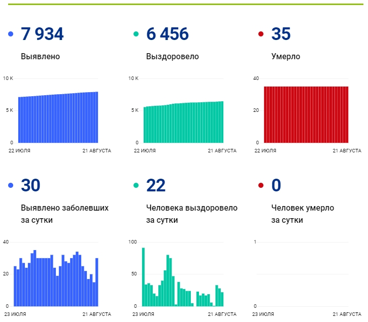 21 августа: в Брянской области обновлены данные по коронавирусу