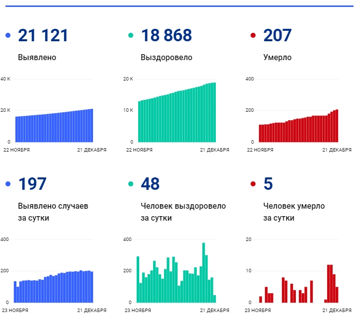 21 декабря: в Брянской области обновлены данные по коронавирусу