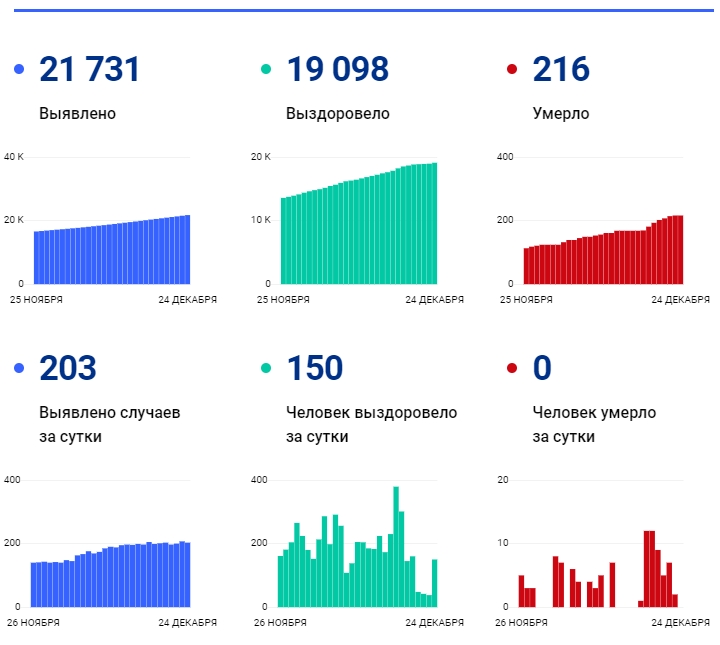 24 декабря: в Брянской области обновлены данные по коронавирусу