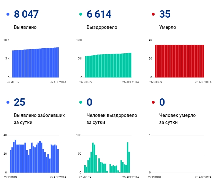 25 августа: в Брянской области обновлены данные по коронавирусу