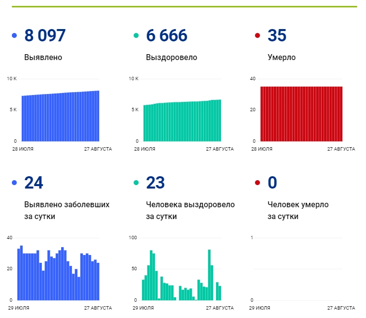 27 августа: в Брянской области обновлены данные по коронавирусу