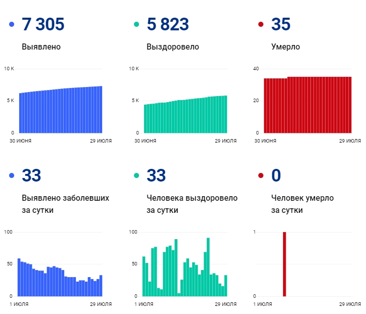 29 июля: в Брянской области обновлены данные по коронавирусу