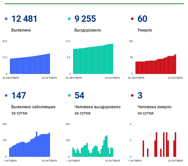 29 октября: в Брянской области обновлены данные по коронавирусу