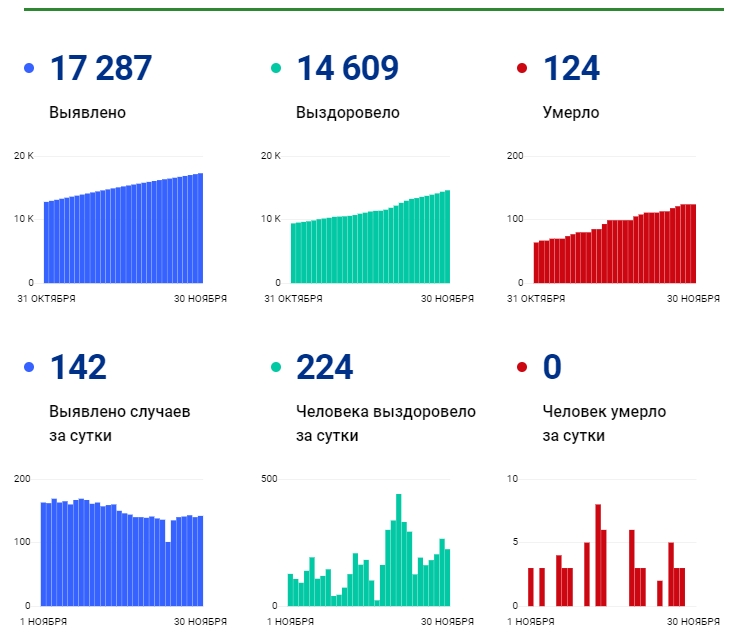 30 ноября: в Брянской области обновлены данные по коронавирусу