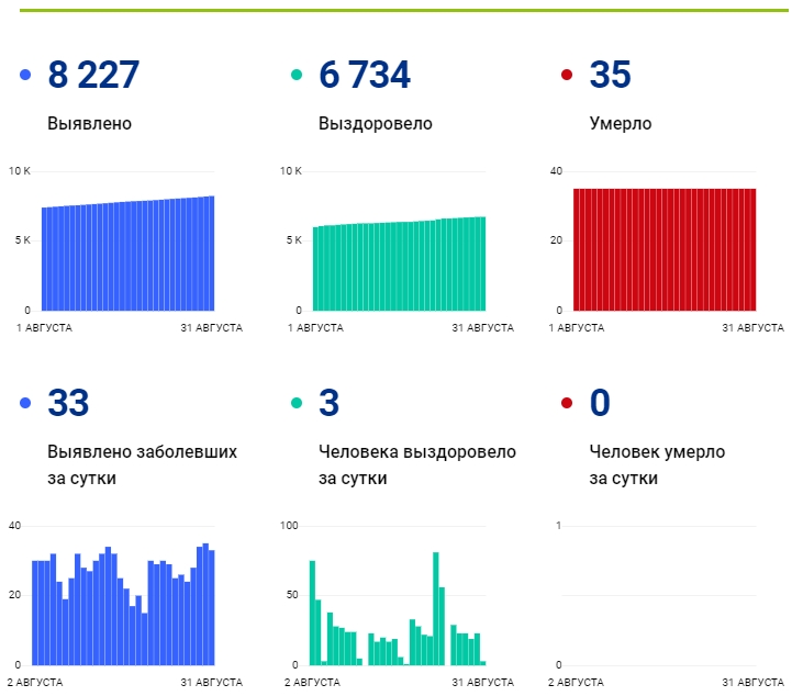 31 августа: в Брянской области обновлены данные по коронавирусу