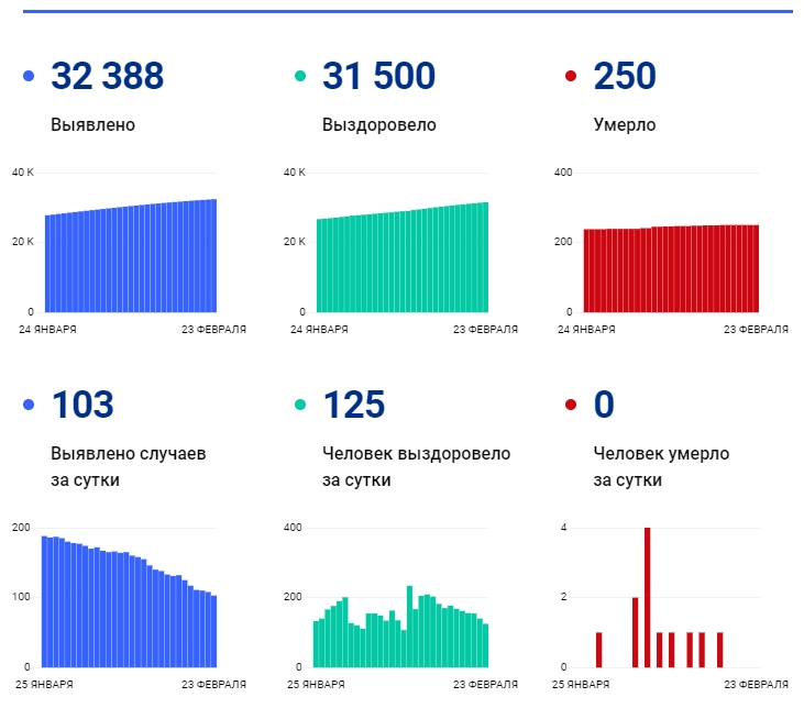 23 февраля: в Брянской области обновлены данные по коронавирусу