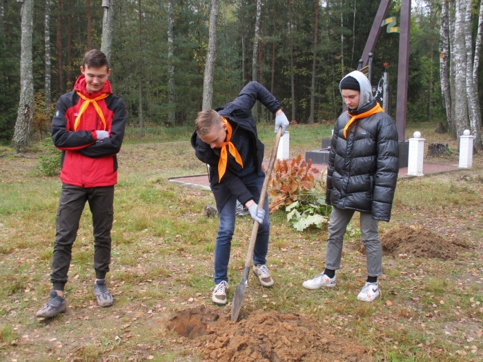 В Клинцовском районе привели в порядок территорию памятника партизанскому отряду