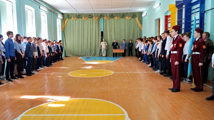 Закрытие оборонно-массового месячника в СОШ 4. Клинцы