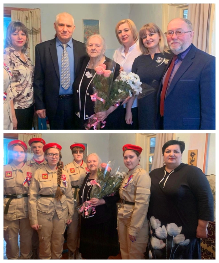 В Клинцовском районе с с 95-летним юбилеем поздравили Музу Николаевну Кривонос