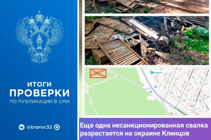 Клинцовская межрайонная прокуратура отреагировала на сигнал СМИ об образовании несанкционированной свалки