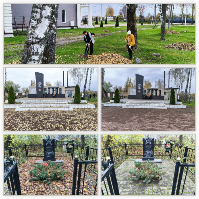 В селе Медведово работники культуры привели в порядок места воинской славы
