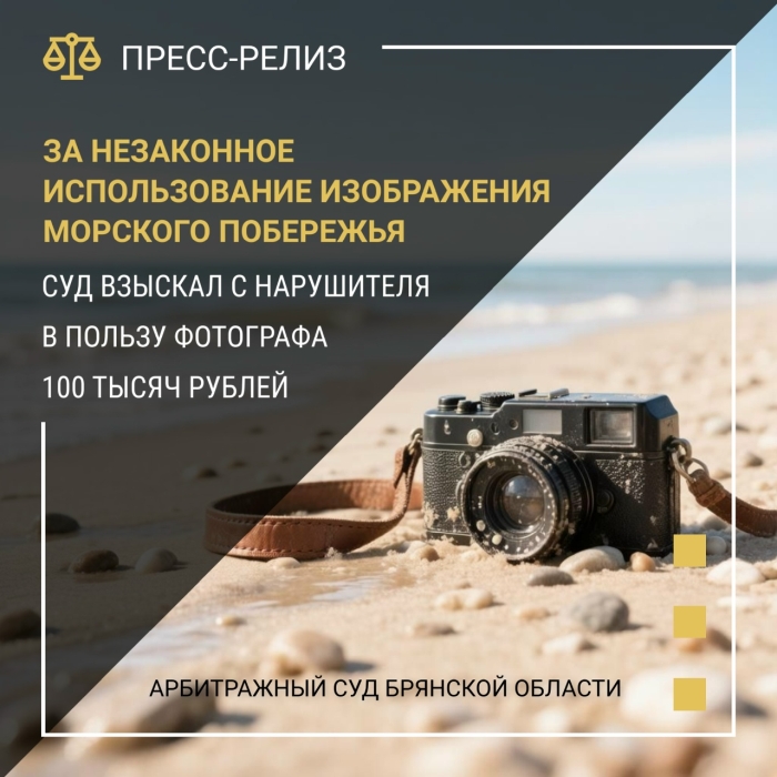 За незаконное использование изображения морского побережья суд взыскал с нарушителя в пользу фотографа 100 тысяч рублей