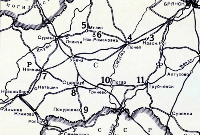Стародуб брянская карта
